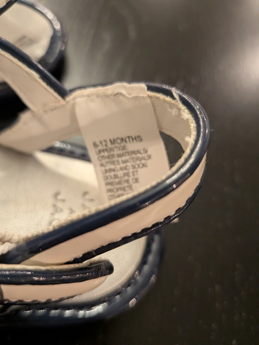Janie and Jack Kids Navy and White Patent Sandals